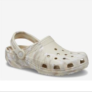 CROCS Classic Marbled Clog Unisex Adult W6/M4 Beige Bone/Multi NWT $55